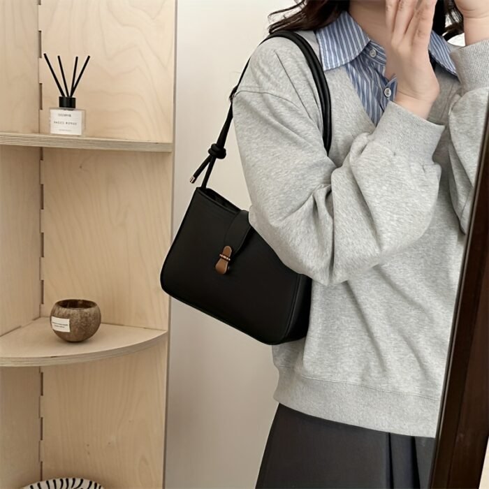 2025 Fashion Minimalist Crescent Underarm Bag for Women, Lightweight, Casual Street Style, Solid Color, Single Strap, Polyester Lined, Ideal for Daily Commute and Parties, Purs - Image 15