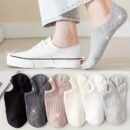 6 Pairs of Minimalist Solid Color Women's Invisible Boat Socks - Suitable for All Seasons