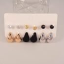 12pcs Elegant & Cute Hoop Earrings Set, 316 Stainless Steel Ear Needle, Non-Allergenic, with Teardrop & Sphere Stud Earrings, Versatile for Daily & Gift Occasions, All Seasons