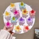 [Sweet | Colored] 6pcs Sweet Colored Frangipani Flower Resin Hair Clips | Suitable For Party, Holiday Hair Styling | Perfect Gifts For Girls