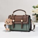 Stylish Women's Synthetic Leather Crossbody Bag - Lightweight, Versatile, and Secure Zip Closure with Adjustable Strap, Black & Brown Two-Tone Design, Perfect for Casual Everyday Use