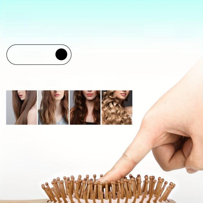 4pcs Hair Brush Comb Set for Men Women - Bamboo Bristle Hairbrush with Tail Comb, Tooth Comb, Double Head Comb, 3 Air Cushion Massage Brushes for Scalp Massage, Bamboo Material, Finishing Comb Style, Scalp Massager Set|Natural Bamboo Brush|Ergonomic Desig - Image 13