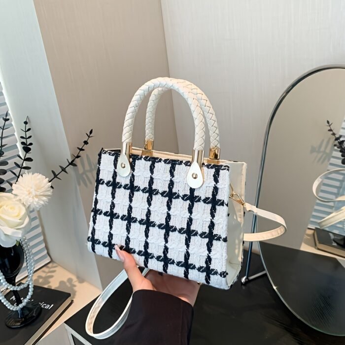 Gentle Light Luxury Small Fragrance Fashion Felt Handbell Bag - Autumn Winter 2024 New Crossbody Shoulder Bag for Female - Image 4