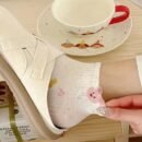 5 Pairs Spring Summer Bunny Rabbit Socks - Pastel Polka Dot & Striped Design, Soft Stretchy Polyester-Spandex Blend, Lightweight Breathable Casual Crew Socks for Women s, Machine Washable