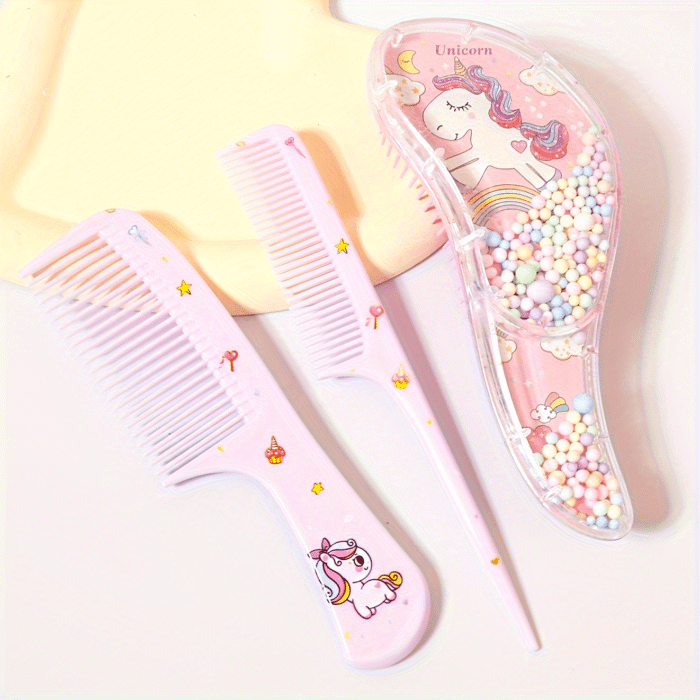 3pcs Cartoon Hair Comb Set - Wet & Dry Use, Detangling & Styling Brushes for All Hair Types, Durable ABS Plastic Handle, Perfect Gift Idea - Image 9