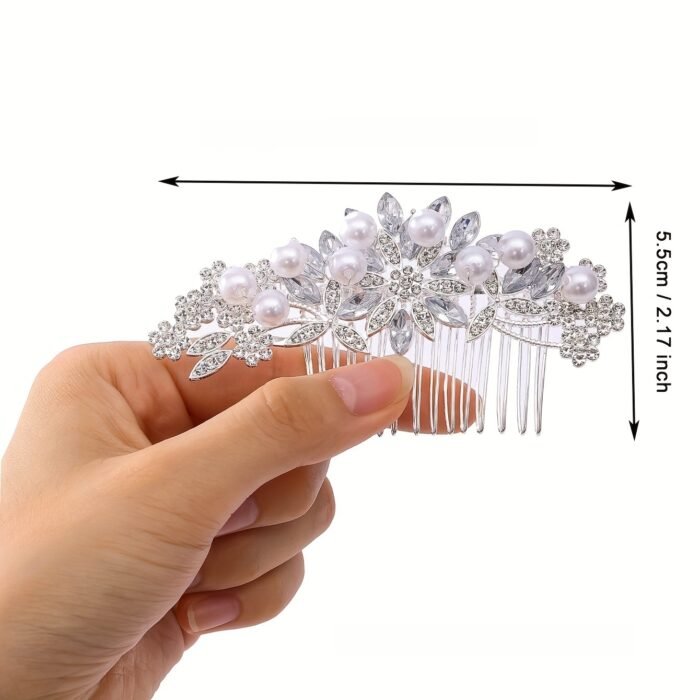 Elegant Exquisite Romantic Glamorous Flower Hair Comb, Women Girls Casual Party Wedding Supplies, Princess Fairy Style Bridal Fresh Hair Accessories, Gift Photo Props - Image 17