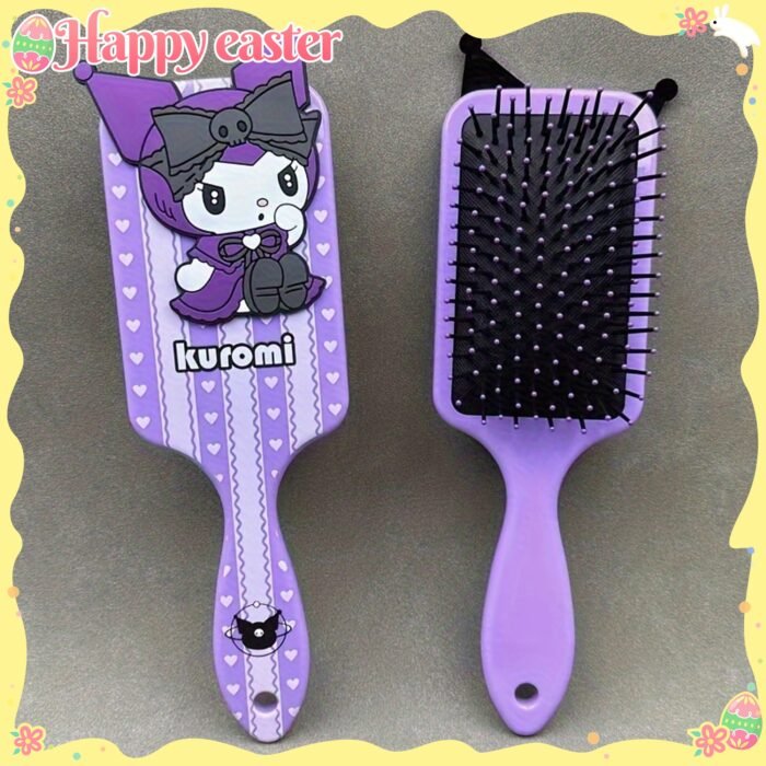1pc Sanrio Kuromi & for My Melody Air Cushion Comb - Gentle Detangling, Suitable for All Hair Types, Fashionable Cartoon Design, Portable Massage Comb for Women, ABS Plastic Handle, Plastic Bristles, Finishing Comb, Sanrio - Image 10