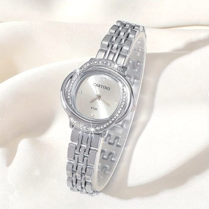 Elegant Women's Quartz Watch with Rhinestone Accents - Chic Zinc Alloy Bracelet Design, Perfect for Dates, Parties & Birthday Gifts, Unique, Fashion, Elegant Style - Image 2