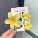 3pcs Floral Hair Clip Set - Cute Plastic Flower Pins with Colorful Egret Designs, Perfect for Half-Up Hairstyles, Stylish Hair Accessories|Vibrant Hair Pins|Durable Plastic
