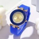 1-7pcs DQG Elegant Ladies Quartz Watches, Round Dial, Soft Silicone Strap, Non-Rechargeable Button Battery (Diameter <20mm), Alloy Case, with Multiple Matching Options, for Daily Wear and Festival Gift