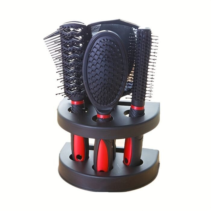 5pcs Unisex Professional Hair Styling Set, Scalp Massage, Detangling Brushes, Airbag Comb, Makeup Mirror, Unscented, for Normal Relaxed Textured Hair - Image 5