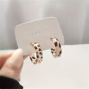 2pcs Fashionable and Trendy Acrylic Leopard Print Earrings