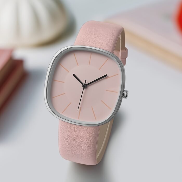 Elegant Pink Quartz Watch for Women - Simple Analog Design with Minimalist Hands, Non, Faux Leather Strap, Perfect for Casual & Formal Attire, Stylish Accessory|Minimalist Watch|Durable Watch - Image 5