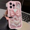 [Pink TPU Case] Apple iPhone Case, Colorful TPU Anti-fall Full Coverage Precision Protective Case | Gaozhu Pink Golden Butterfly | for iPhone6/7/8/X/Xs/Xr/Xs Max/11/12/13/14/15/16Pro Max