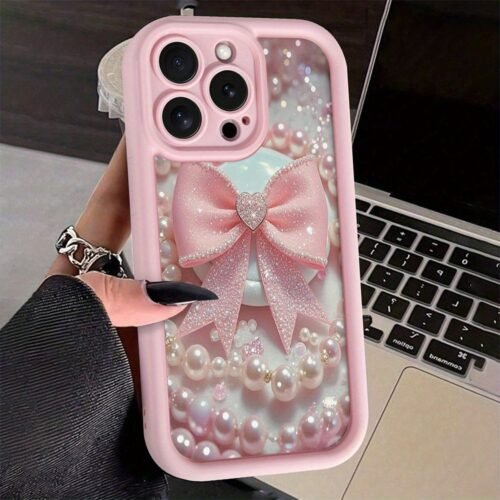 [Pink TPU Case] Apple iPhone Case, Colorful TPU Anti-fall Full Coverage Precision Protective Case | Gaozhu Pink Golden Butterfly | for iPhone6/7/8/X/Xs/Xr/Xs Max/11/12/13/14/15/16Pro Max