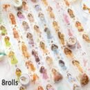 1 Roll/Pack, 8 Rolls/Pack Bouquet Girl Series PET Tape, Cute Artistic INS Style Girl Floral Material, Scrapbook Sticker