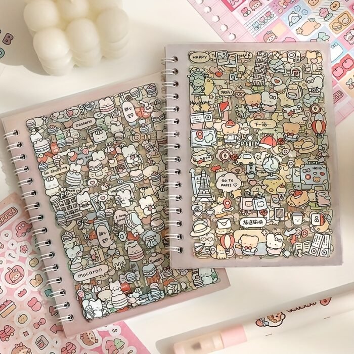 16 Sheets Little Nose Bridge 3.0 Sticker Book - Cute Cartoon & Travel-Themed Decals for Journals, Planners & DIY Crafts, Matte Finish, Self-Adhesive Paper, Perfect for Holiday & Birthday Gifts - Image 6