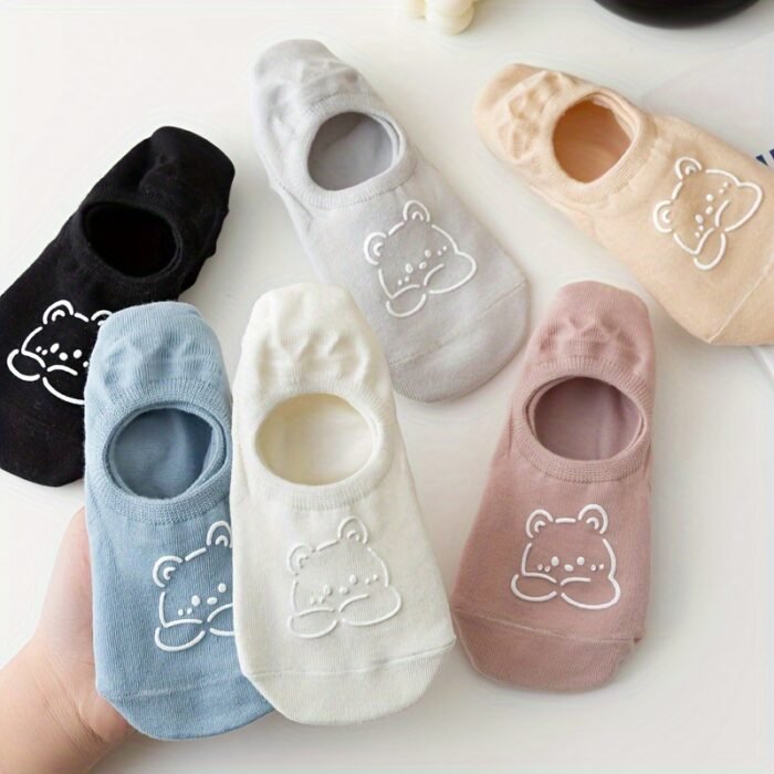 6 Pairs Cartoon Animal Socks, Cute All-match Breathable Invisible Socks, Women's Stockings & Hosiery - Image 4