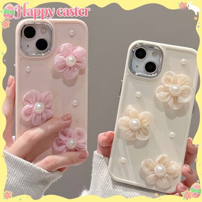 Adorable And Straightforward Pearl Flower Soft TPU Case Designed for Iphone 15, 14 Pro Max, 13, 12, 11, And XR, Offering Shockproof - Image 12