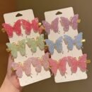 12pcs Colorful Butterfly Hair Clips - Stylish Polyester Headwear Accessories for Teens, Vibrant Pastel Colors, Perfect for Casual Attire & Special Occasions like Easter, Valentine'S Day, and Campus Events, Cute Hair Accessorie