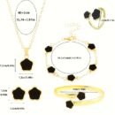 5pcs Classic Lucky Flower Women's Necklace + Earrings + Ring + Bracelet Set Simple Elegant Design Birthday Wedding New Year Valentine's Day Celebration Fashion Jewelry Set