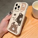 Cartoon Happy Bear Soft Case for Iphone 14 Pro Max, Compatible with Apple 13, Couple'S Case for XS Max, New Design for 12 Pro, Shockproof for XR, Matte Finish for 11, Unisex Style, Full Coverage for 15 Pro, Protective Cover.