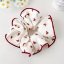 3pcs Set of Red Light Luxury Sweet Polka Dot Large Intestine Ponytail Cute Hair Ring Hair Rope Bun High-end Headwear New Style