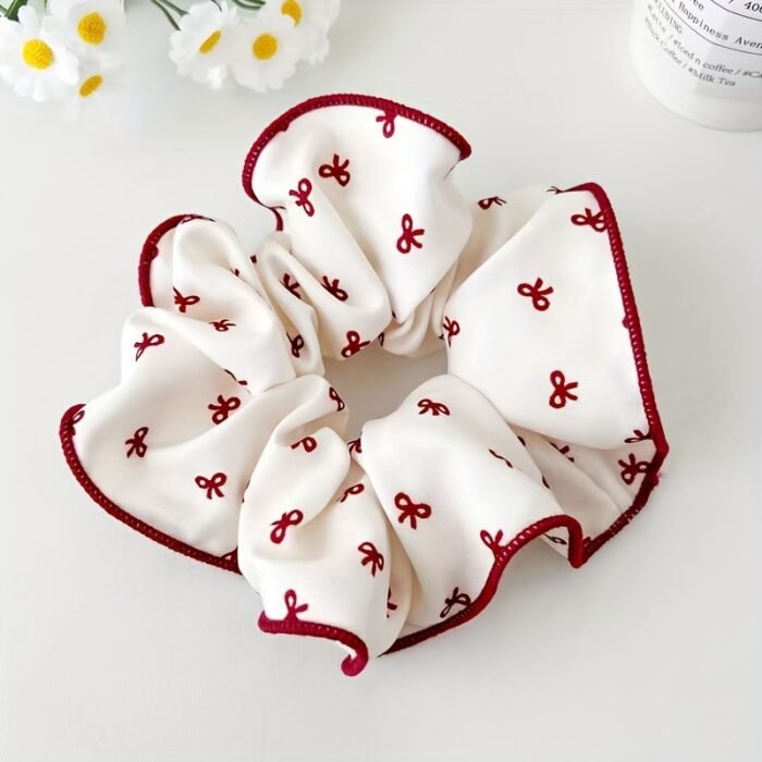 3pcs Set of Red Light Luxury Sweet Polka Dot Large Intestine Ponytail Cute Hair Ring Hair Rope Bun High-end Headwear New Style - Image 8