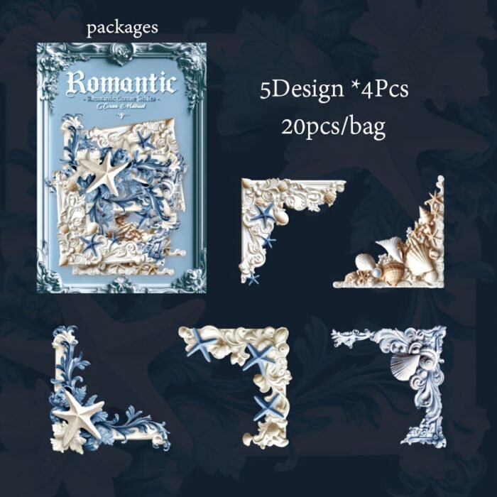 20-Pack Romantic Corner Series Sticker Set, 3D Scrapbooking Embellishments, DIY Craft Paper Niche Decorations for Scrapbooking, Journals, and Gift Decoration Accessories - Image 12