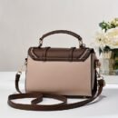 Stylish Women's Synthetic Leather Crossbody Bag - Lightweight, Versatile, and Secure Zip Closure with Adjustable Strap, Black & Brown Two-Tone Design, Perfect for Casual Everyday Use