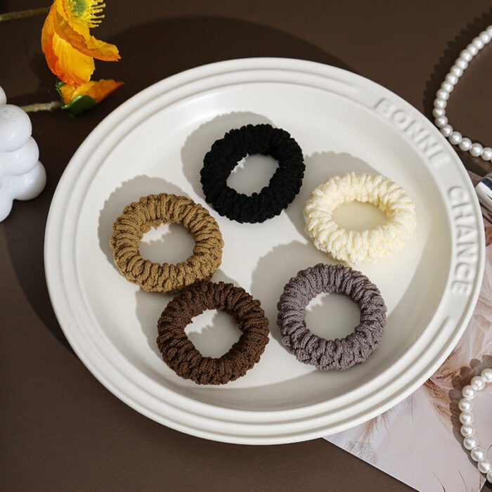 5pcs Set of Korean Style High Elasticity Plus Wide Thickened Hair Ties, Hair Rings, Durable, Simple and Advanced Hair Ropes for Women'S Hair Accessories - Image 9