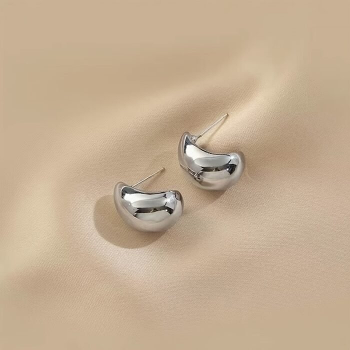 A Pair Of Stylish Circular Earrings In The Shape Of Water Drops, With A Classic And Simple Style, Suitable For Daily Wear And Matching. - Image 7