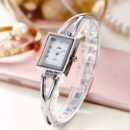 Elegant Vintage Rectangular Ladies' Wrist Watch, Luxury Quartz Movement Analog Display, Alloy Band & Case, Non, with Button Battery for Fashion Accessory