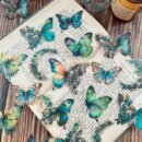 One Pack of 30 Butterfly Floral Hand Account DIY Decoration Stickers