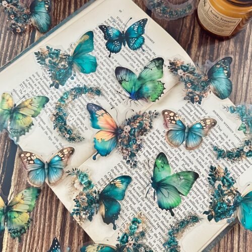 One Pack of 30 Butterfly Floral Hand Account DIY Decoration Stickers