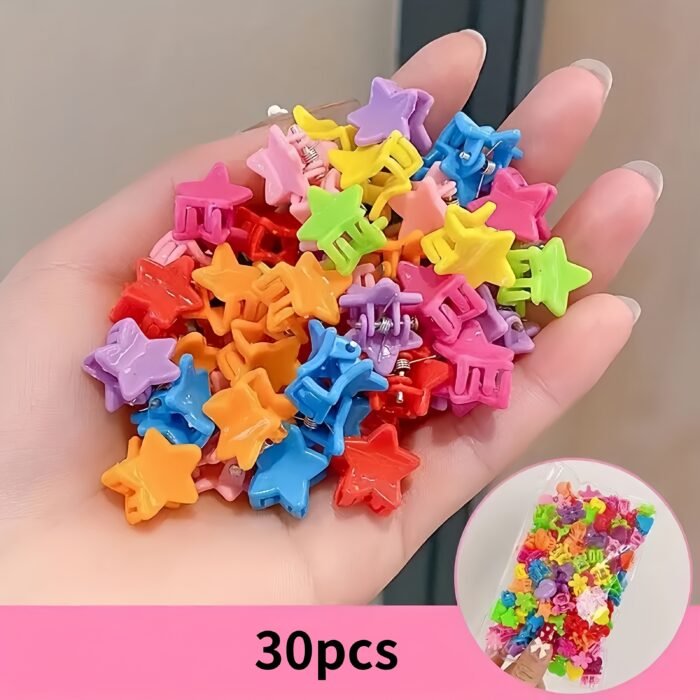 30 colorful small flower hair clips, children's butterfly and star hair clips, cute and sweet hair accessories - Image 11