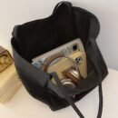 Embroidered Bowtie Underarm Tote Bag For Men Women, Large Handbag For Daily Commute, Simple Trendy Versatile Daypacks
