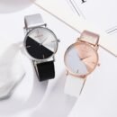 1pc Elegant Two-Tone Women'S Quartz Watch, Simple Style Shockproof Round Case, Synthetic Leather Strap, Analog Display - Non- Alloy Case with Button Battery