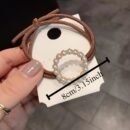 Korean Dongdaemun-Inspired Women'S Hair Ties with Pearl and Golden Accents - Cute, Minimalist Love Heart Design, Perfect for Long Hair, Stylish Hair Accessories|Minimalist Hair Ties|Pearl Hair Ties