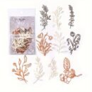 [Retro Floral] Scrapbooking Decorative Collage DIY Craft Material Paper | Pack of 10 sheets | Paper | Hollowed out base | Scrapbook magazine planning, decorative collage, DIY craft | Retro floral branch and leaf