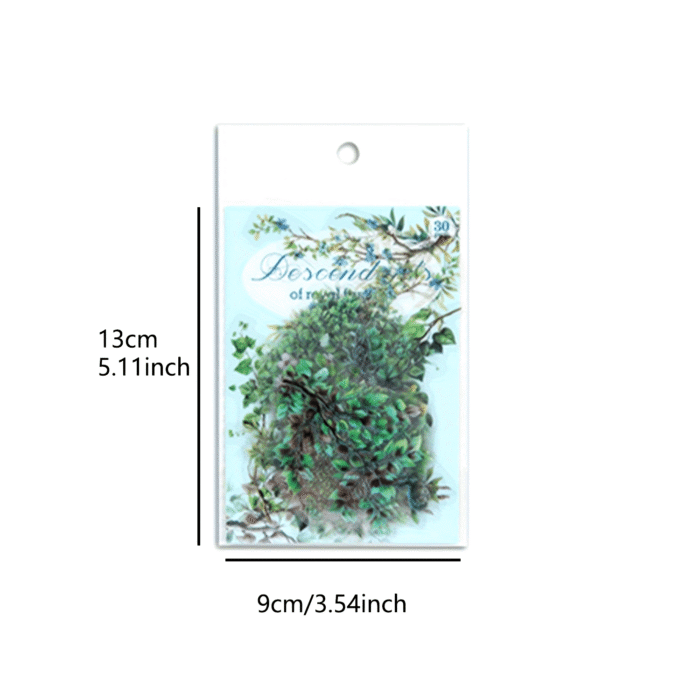 30-Pack Plant Floral Branch PET Decorative Stickers, Mixed Color Self-Adhesive Plastic Craft Embellishments with Crystal Accents, Glossy Finish, Irregular Shapes for Scrapbooking and Journaling - Image 20