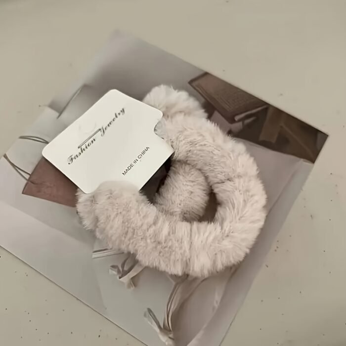 6pcs Plush Hair Tie Set - Soft, Cute & Sweet Autumn/Winter Colors for Women's Ponytails & Buns - Image 8