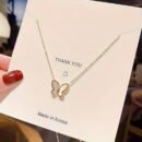 Elegant Butterfly Pendant Necklace for Women - Minimalist Golden-Tone Chain Jewelry, Versatile Daily Wear & Gift Idea, Year-Round Sophisticated Accessory, Butterfly Jewelry, Fashion Accessory, Chic Appearance, Delicate Design