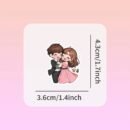 54pcs Cute Love Couple Waterproof Vinyl Stickers - Romantic Decor for Laptops, Glasses, Water Bottles & Notebooks - Reusable, Mixed Colors, Perfect Gift for Him & Her