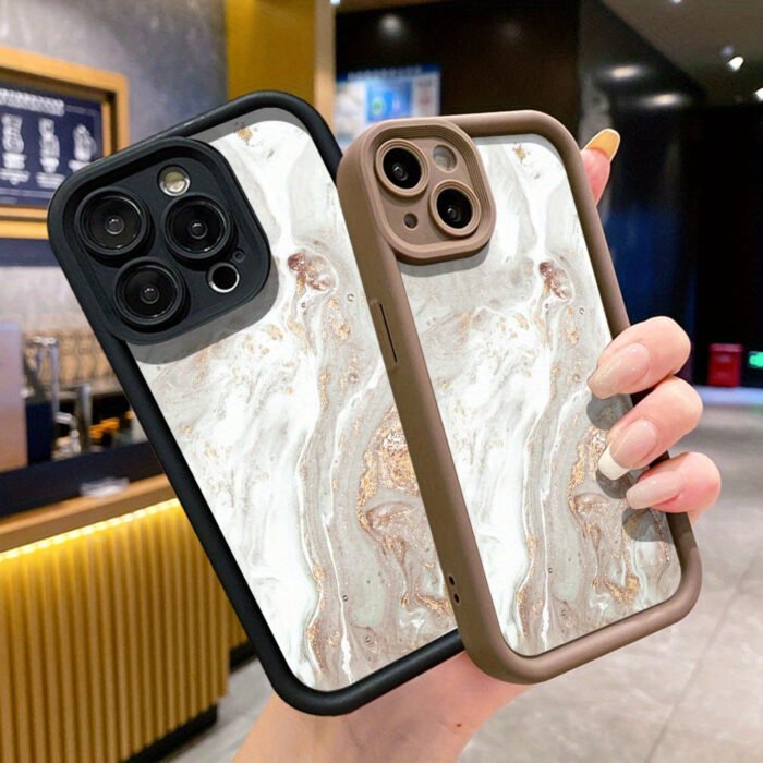 A Marble-Patterned Matte Phone Case Designed for Iphone Models 16, 15 Pro Max, 14 Plus, 13, 12, 11, XS, XR, X, 7, 8, SE 2020, And - Image 2