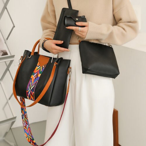 4pcs set - European and American fashion four-in-one set, including handbag, shoulder bag, crossbody bag, bucket bag, multi-functional combination, best choice for Mother's Day gift