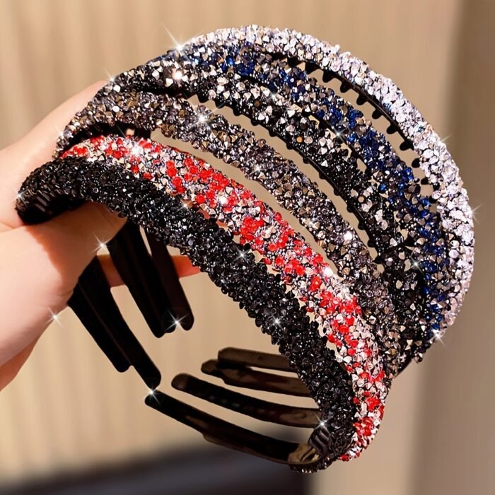 6pcs Lemon Loveo Sparkling Rhinestone Hairbands - Non-Slip, Teeth Grip Headbands for Girls - Perfect Fashion Accessory & Gift - Image 14