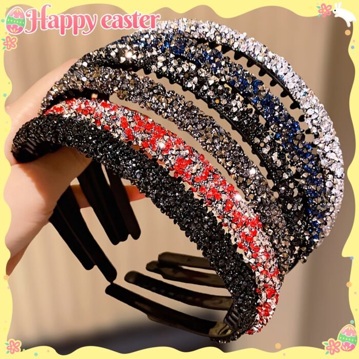 6pcs Lemon Loveo Sparkling Rhinestone Hairbands - Non-Slip, Teeth Grip Headbands for Girls - Perfect Fashion Accessory & Gift - Image 15