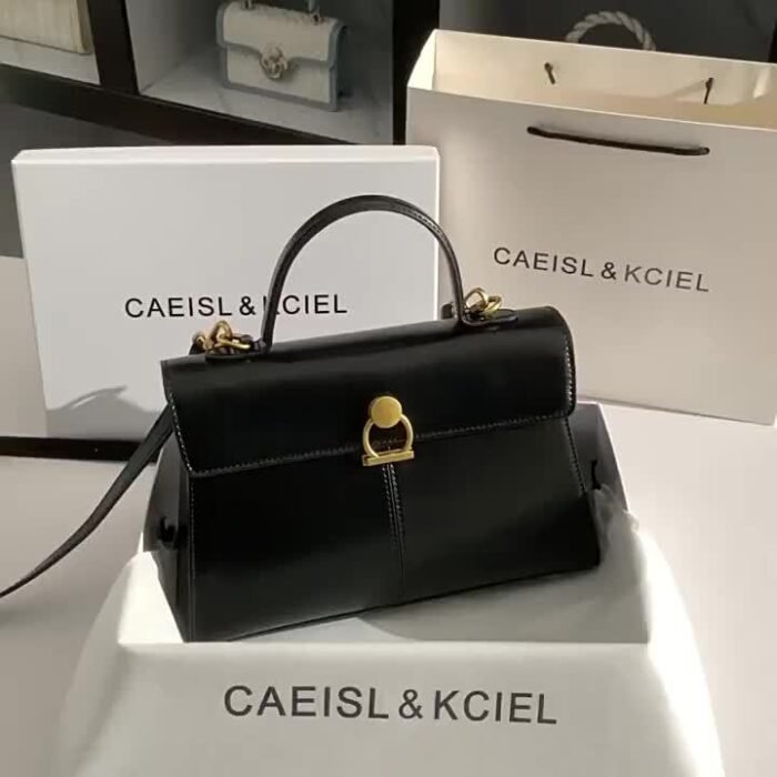 Elegant Women's Top Handle Satchel Bag - Chic Solid Color Design with Adjustable Shoulder Strap, Golden-Tone Clasp & Spacious Interior, Perfect for Daily Use or Gift Giving (Khaki/Dark Brown/Red/Black), Versatile Fashion Accessory | Fashionable Accessory | Synthetic Leather Bag - Image 19