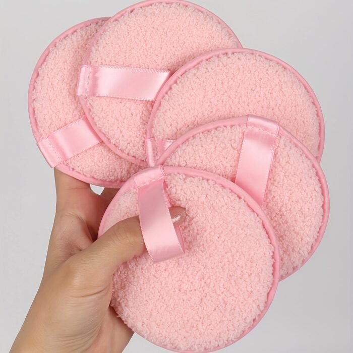 5pcs SoftTouch Reusable Double-Sided Facial Puffs - Gentle Hydrophilic PU Material for Effective Cleansing, Makeup Removal, and Bathing - Suitable for All Skin Types, Unscented, and Easy to Clean - Image 7